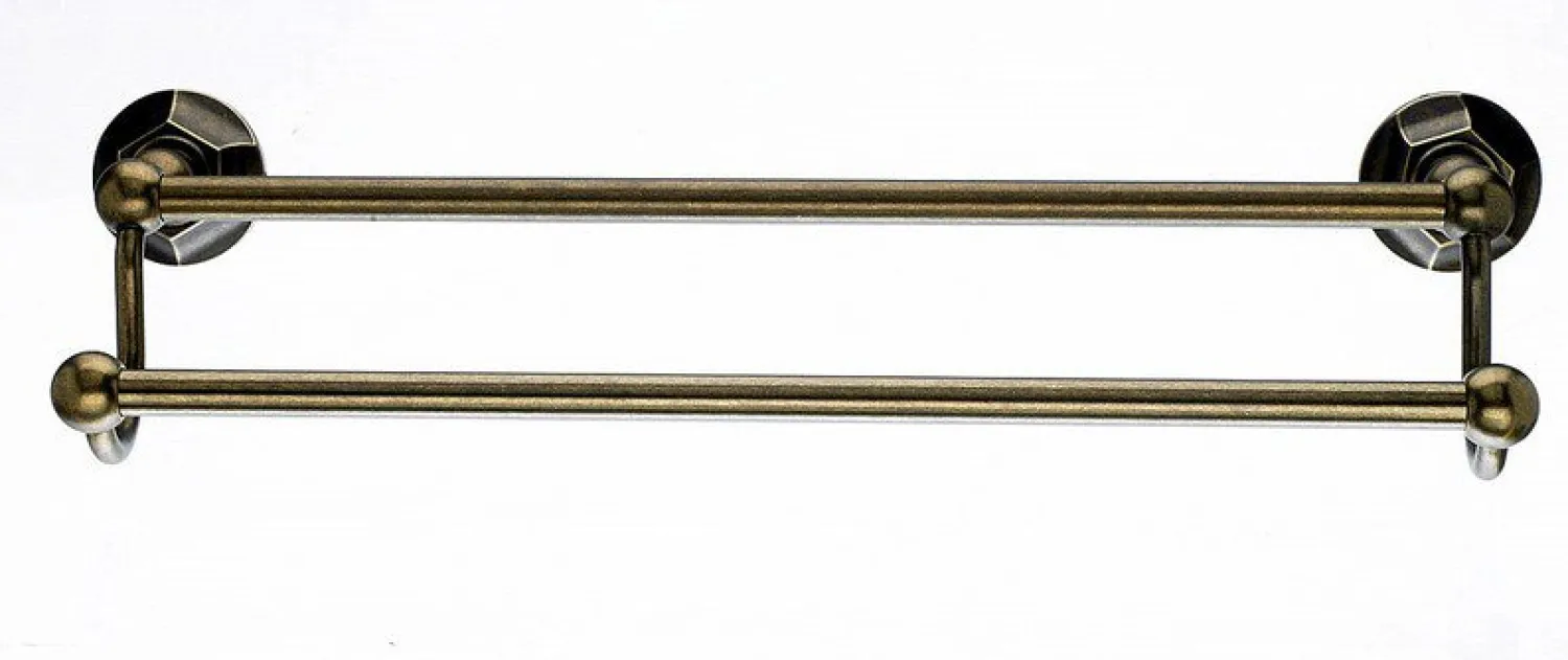 Sale Topknobs ED7GBZB 18" Double Towel Bar with Hex Detail in German Bronze Top Knobs|Towel Bars
