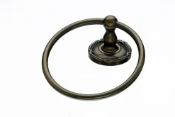 New Topknobs ED5GBZE Towel Ring with Ribbon & Reed Detail in German Bronze Top Knobs|Towel Rings