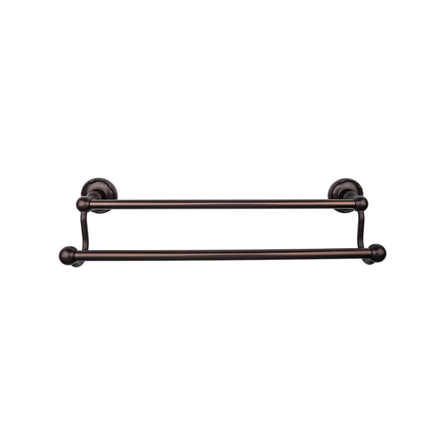 Sale Edwardian Double Bath Towel Bar - Ribbon Backplate Top Knobs|Towel Bars