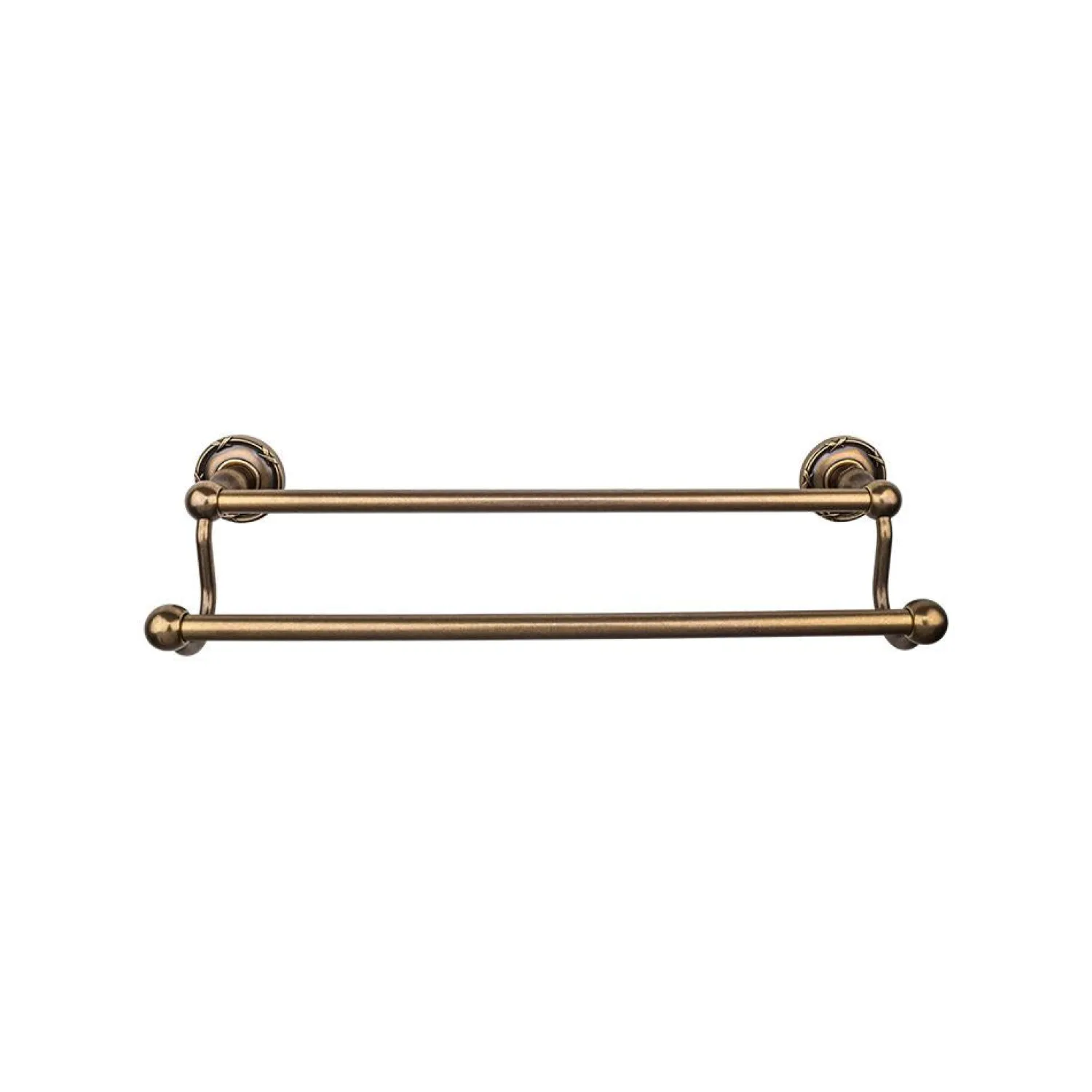 Sale Edwardian Double Bath Towel Bar - Ribbon Backplate Top Knobs|Towel Bars
