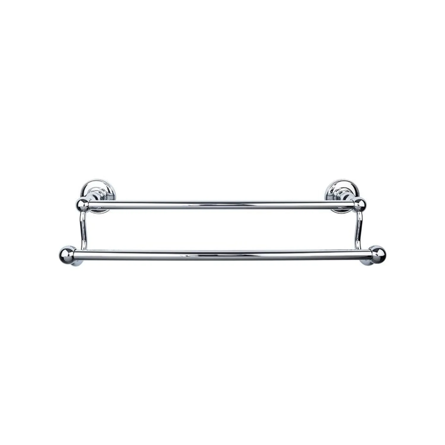 Clearance Edwardian Double Bath Towel Bar - Plain Backplate Top Knobs|Towel Bars