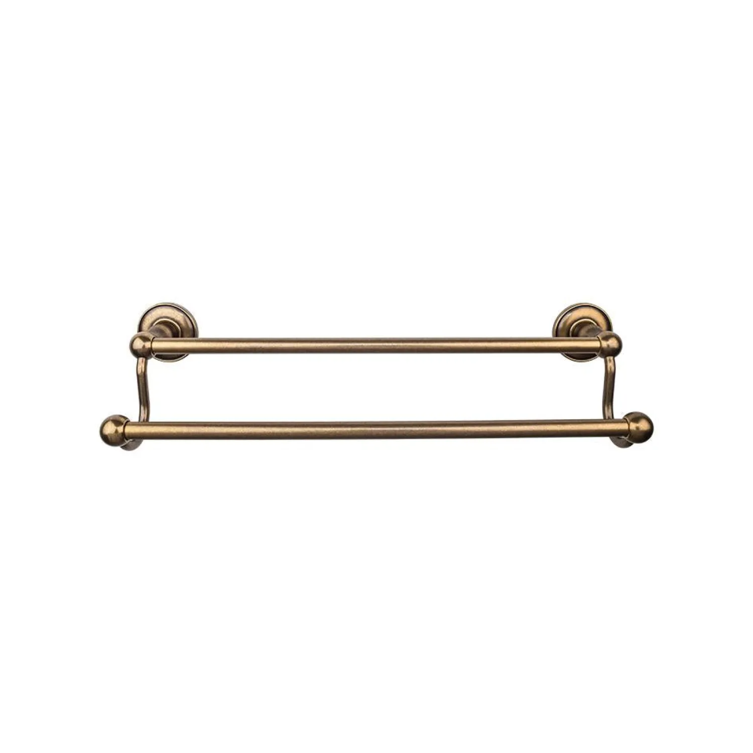 Clearance Edwardian Double Bath Towel Bar - Plain Backplate Top Knobs|Towel Bars