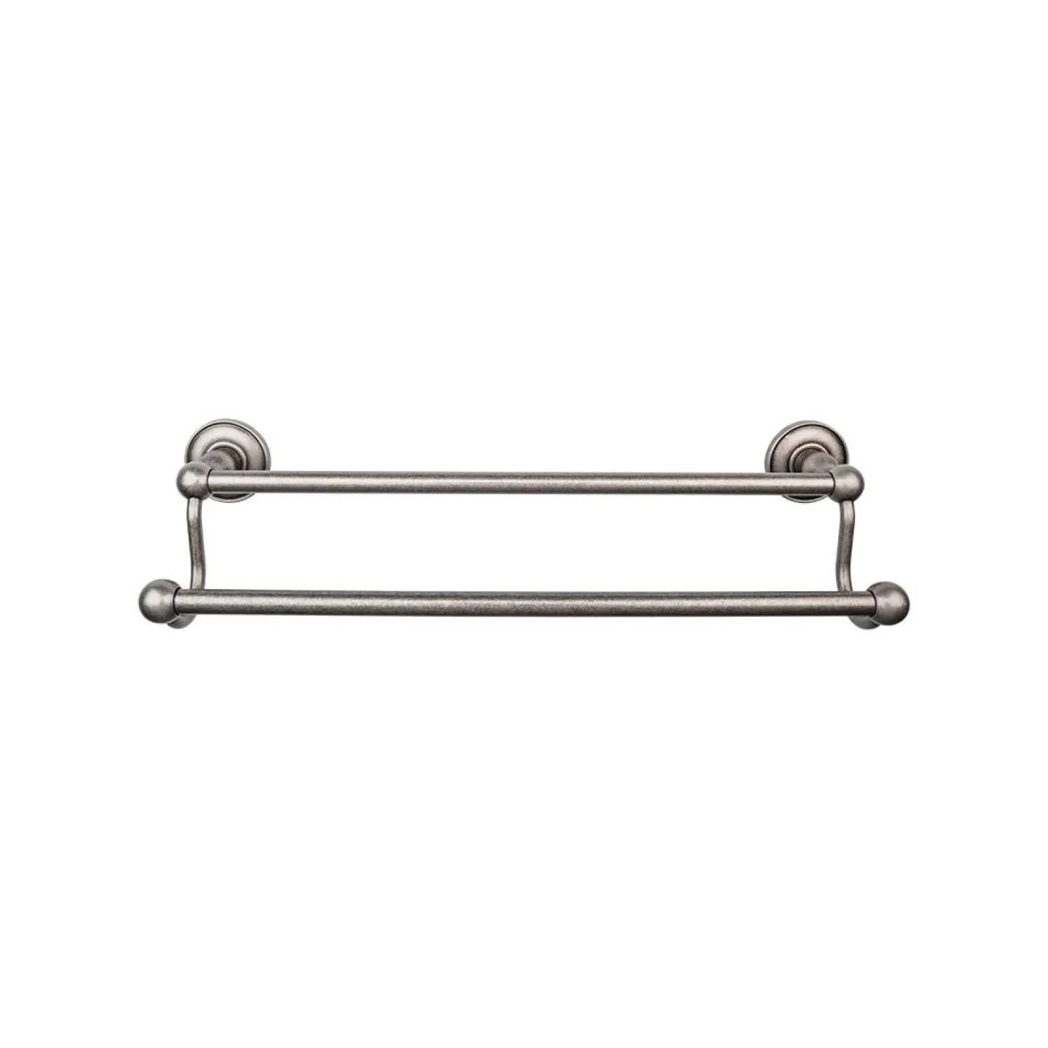Clearance Edwardian Double Bath Towel Bar - Plain Backplate Top Knobs|Towel Bars