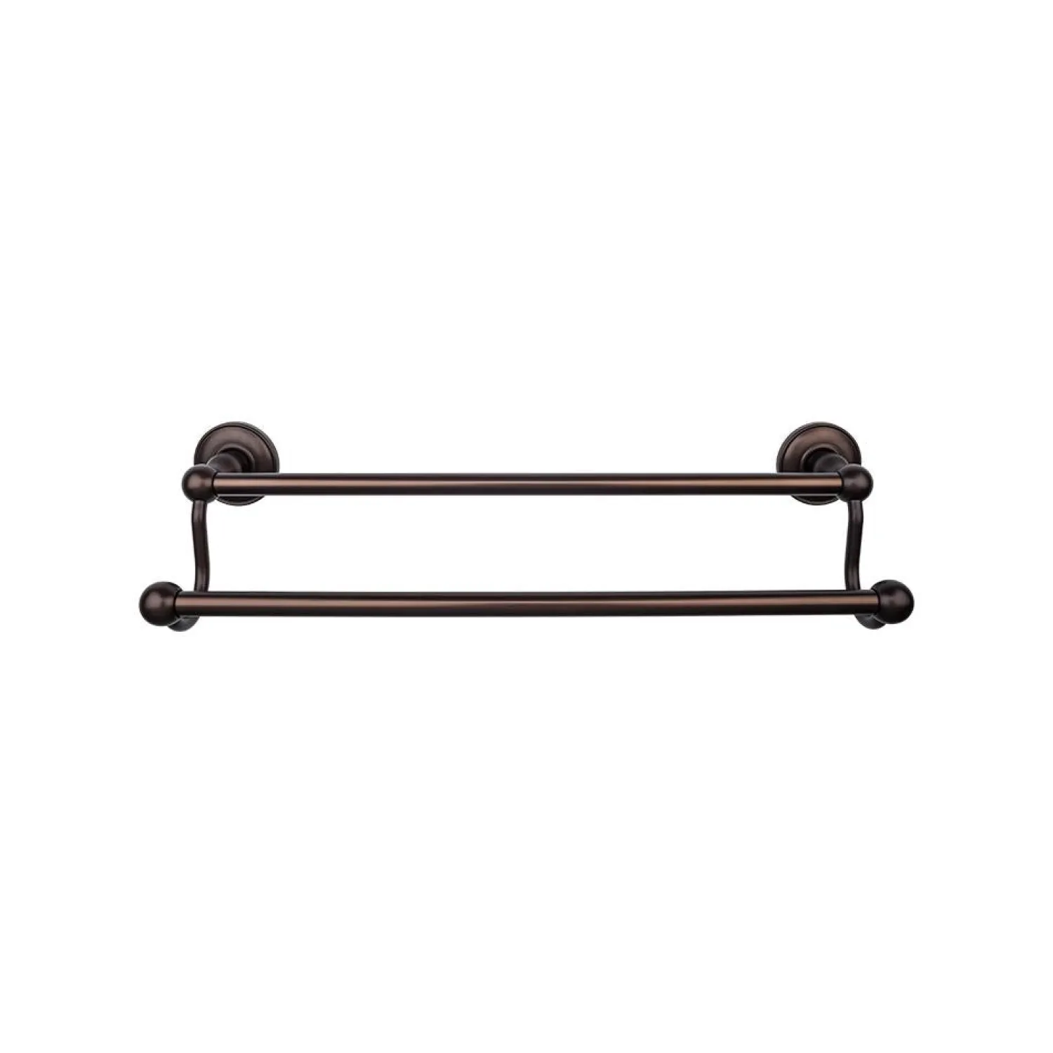 Clearance Edwardian Double Bath Towel Bar - Plain Backplate Top Knobs|Towel Bars