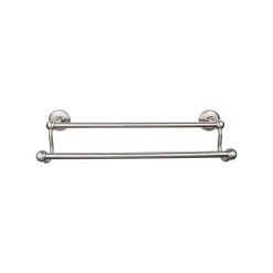 Clearance Edwardian Double Bath Towel Bar - Plain Backplate Top Knobs|Towel Bars