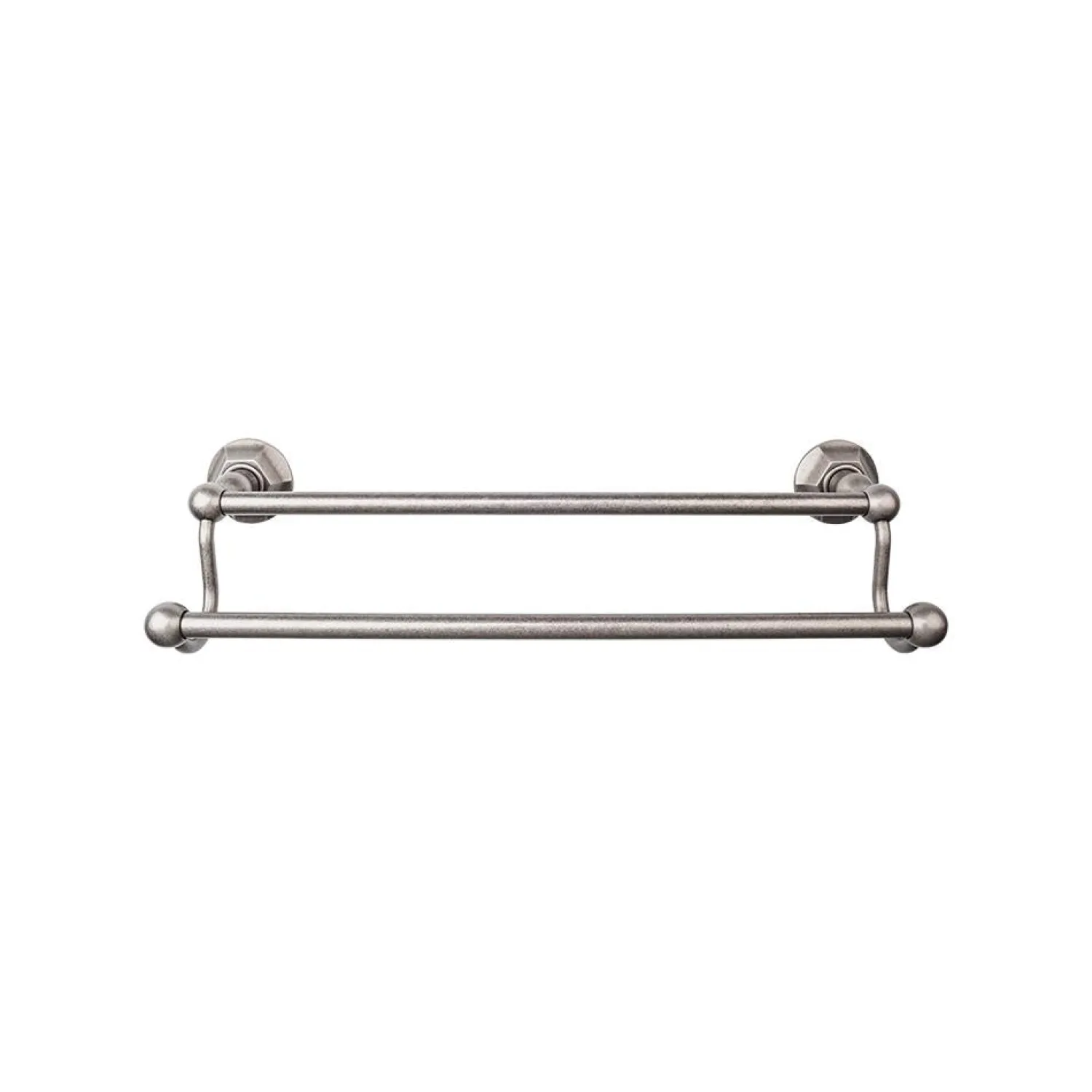 Edwardian Double Bath Towel Bar - Hex Backplate Top Knobs|Towel Bars