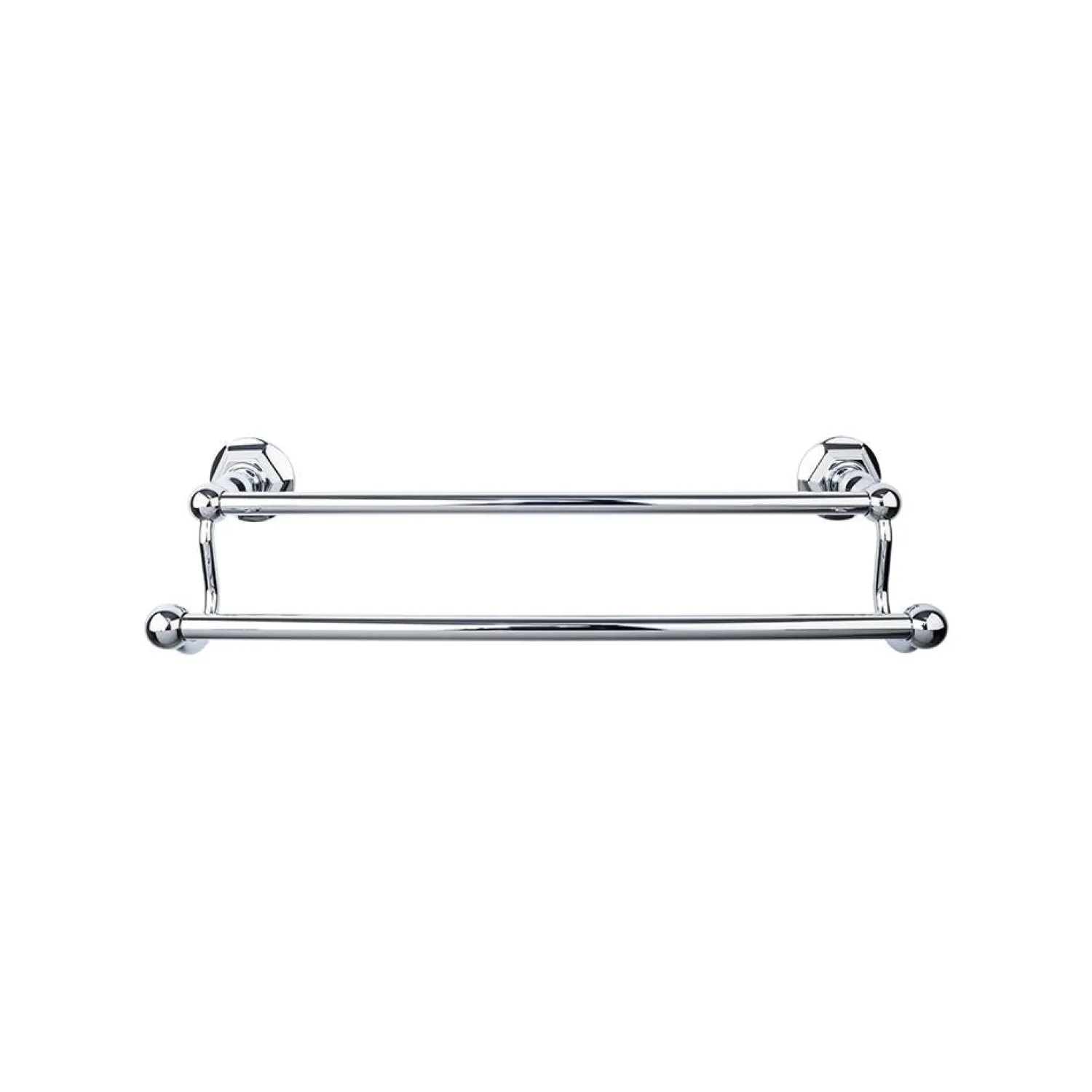 Edwardian Double Bath Towel Bar - Hex Backplate Top Knobs|Towel Bars