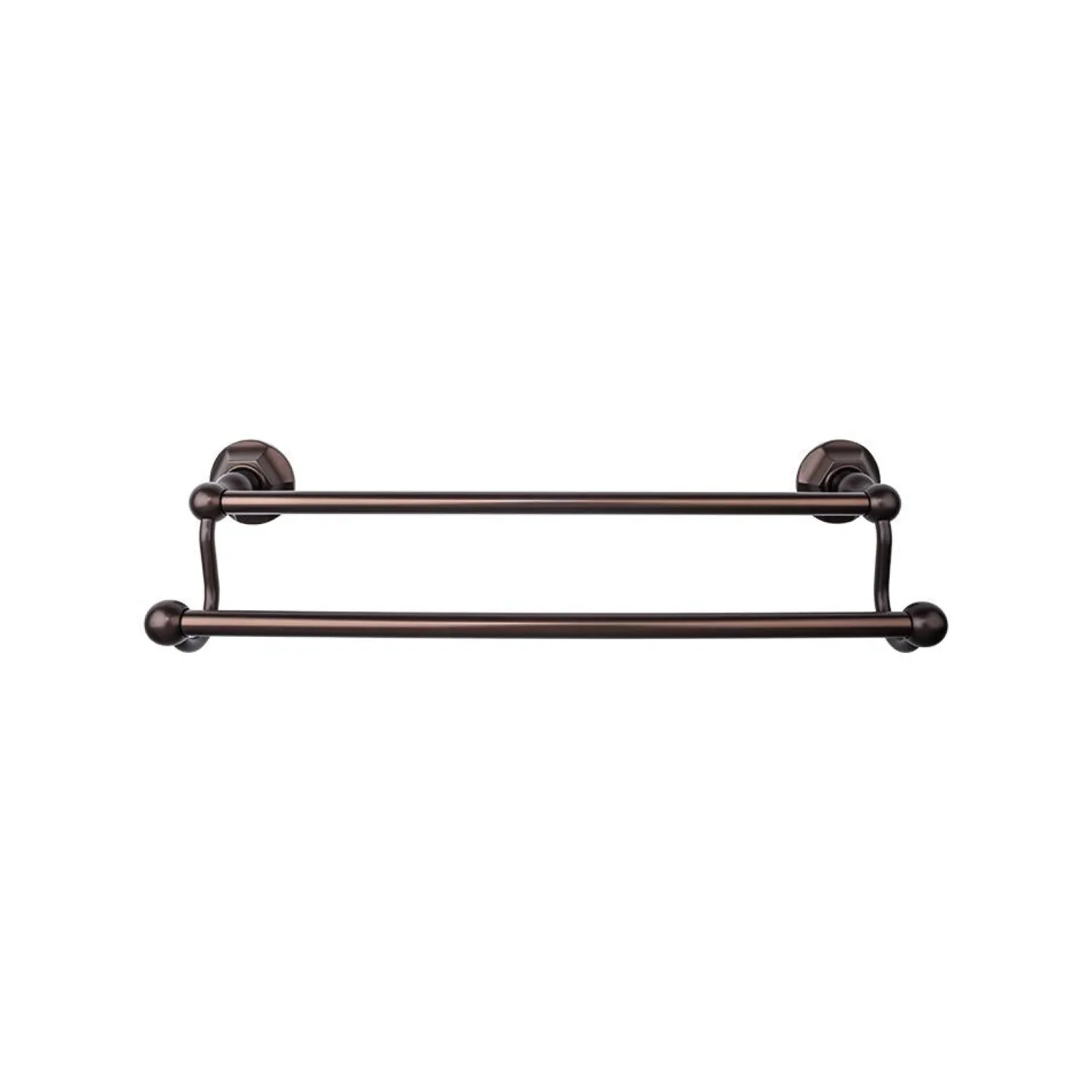 Edwardian Double Bath Towel Bar - Hex Backplate Top Knobs|Towel Bars