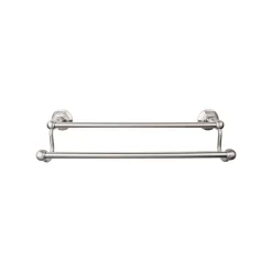Edwardian Double Bath Towel Bar - Hex Backplate Top Knobs|Towel Bars