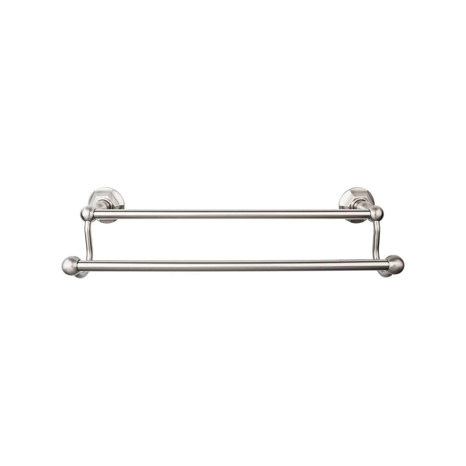 Edwardian Double Bath Towel Bar - Hex Backplate Top Knobs|Towel Bars