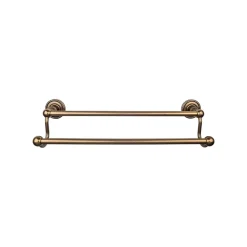 Edwardian Double Bath Towel Bar - Rope Backplate Top Knobs|Towel Bars