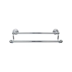 Edwardian Double Bath Towel Bar - Rope Backplate Top Knobs|Towel Bars