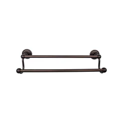 Edwardian Double Bath Towel Bar - Rope Backplate Top Knobs|Towel Bars