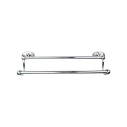 Edwardian Double Bath Towel Bar - Oval Backplate Top Knobs|Towel Bars
