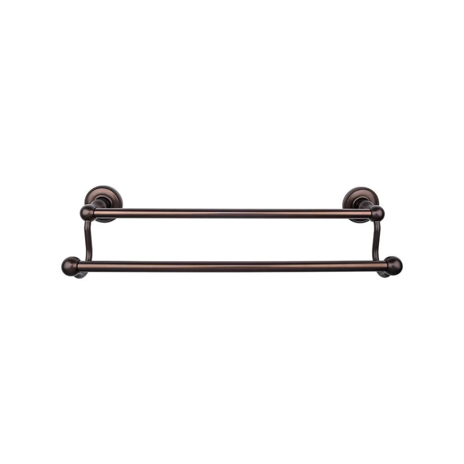 New Edwardian Double Bath Towel Bar - Beaded Backplate Top Knobs|Towel Bars