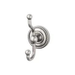 New Edwardian Double Robe Hook in Antique Pewter Top Knobs|Robe Hooks