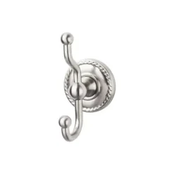 New Edwardian Double Robe Hook in Brushed Satin Nickel Top Knobs|Brushed Nickel Hardware