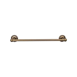 New Edwardian Single Bath Towel Bar - Ribbon Backplate Top Knobs|Towel Bars