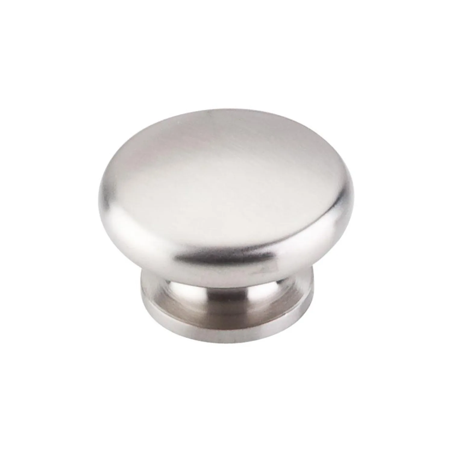 Hot Flat Round Knob in Brushed Stainless Steel Top Knobs|Knobs