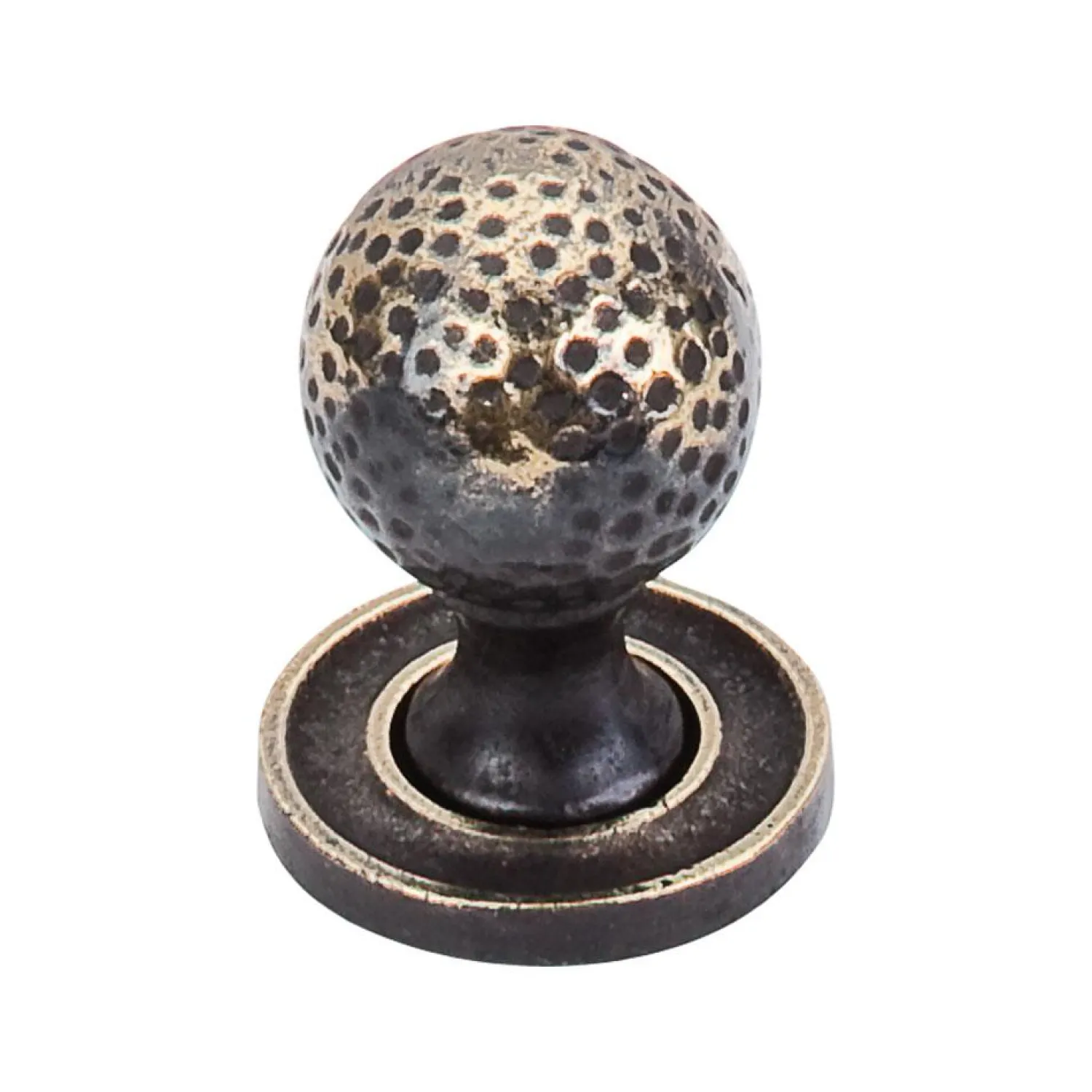 Clearance Paris Knob in Mottled with Backplate in Dark Antique Brass Top Knobs|Knobs