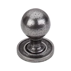 Paris Knob in Smooth with Backplate in Cast Iron Top Knobs|Knobs