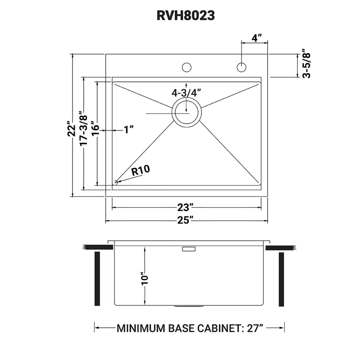Best Top Mount 25x22 Workstation Kitchen Sink With Accessories Drop-In / Top Mount Sinks|Stainless Steel Sinks