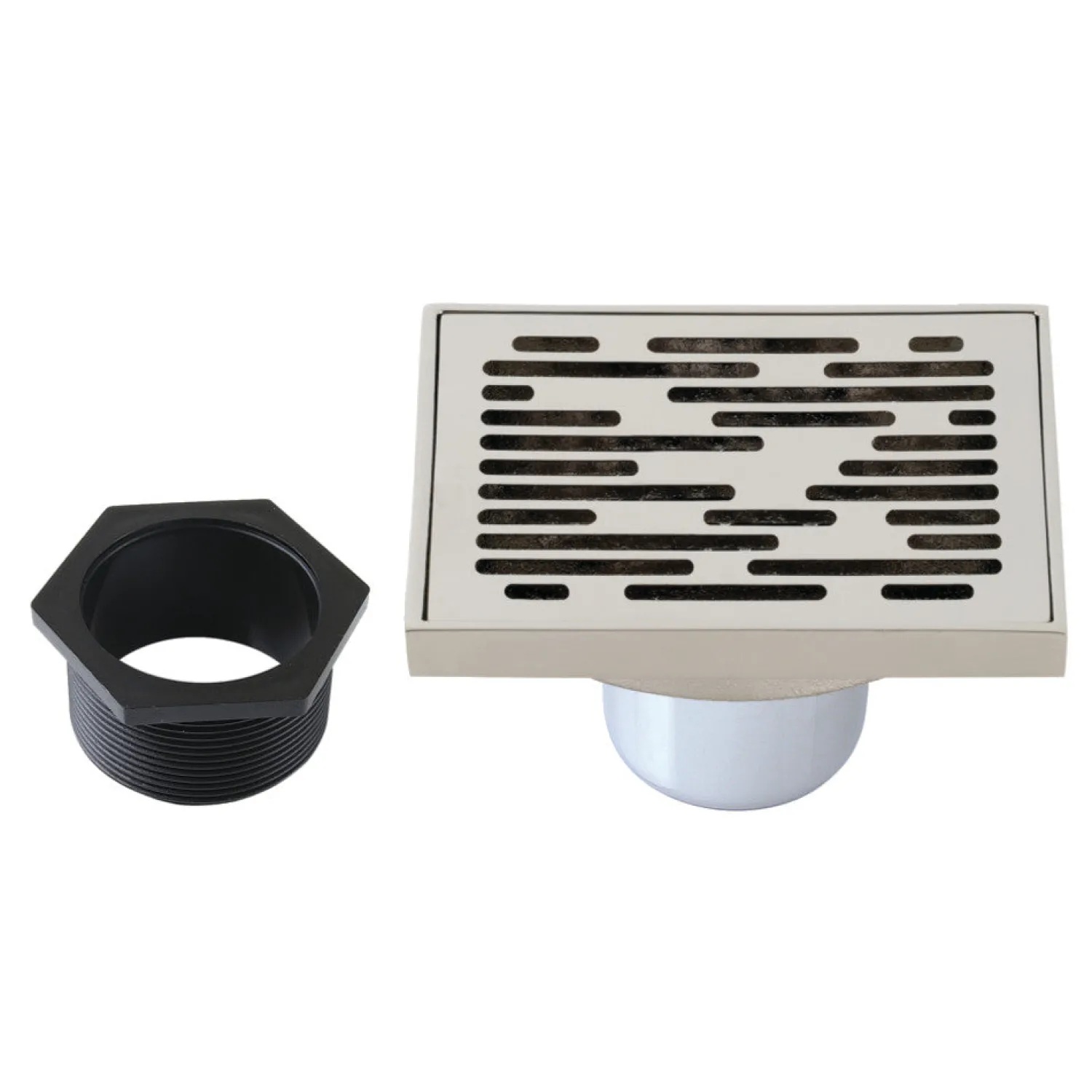 Best Transit 4" Brass Square Grid Shower Drain with Flange and Hair Trap Shower Drains