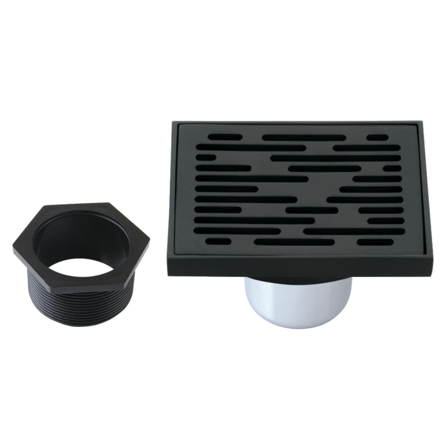 Best Transit 4" Brass Square Grid Shower Drain with Flange and Hair Trap Shower Drains