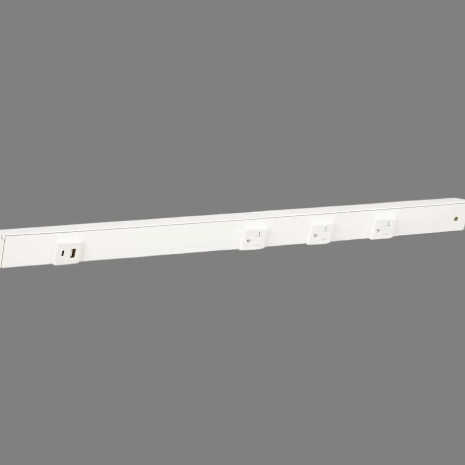 Hot Under Cabinet Power Strip with USB Port & Outlets | White Finish Power Strips