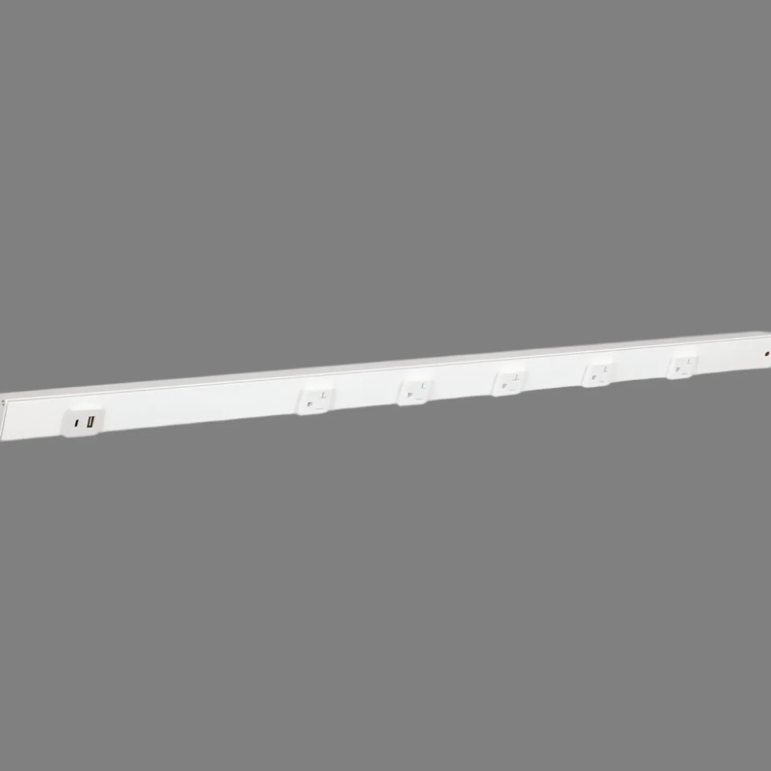 Hot Under Cabinet Power Strip with USB Port & Outlets | White Finish Power Strips