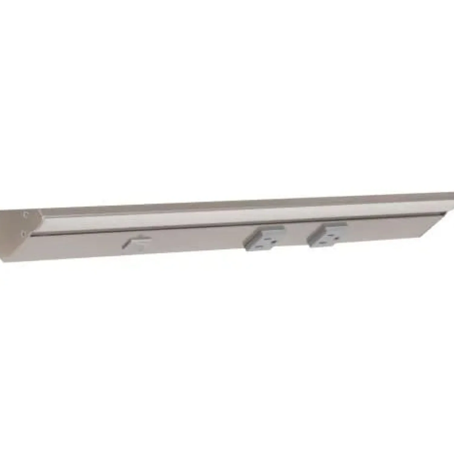Outlet Under Cabinet Power Strip with High-Output LED Light in Satin Nickel Power Strips|Cabinet Lighting