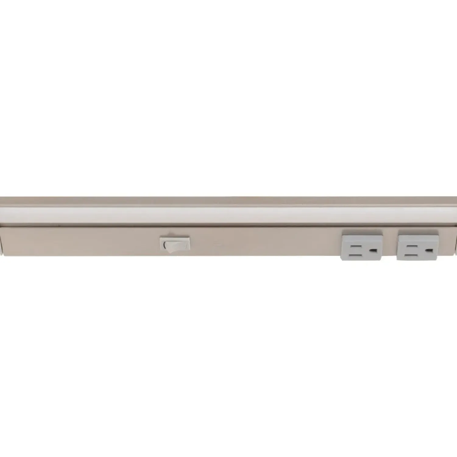 Outlet Under Cabinet Power Strip with High-Output LED Light in Satin Nickel Power Strips|Cabinet Lighting