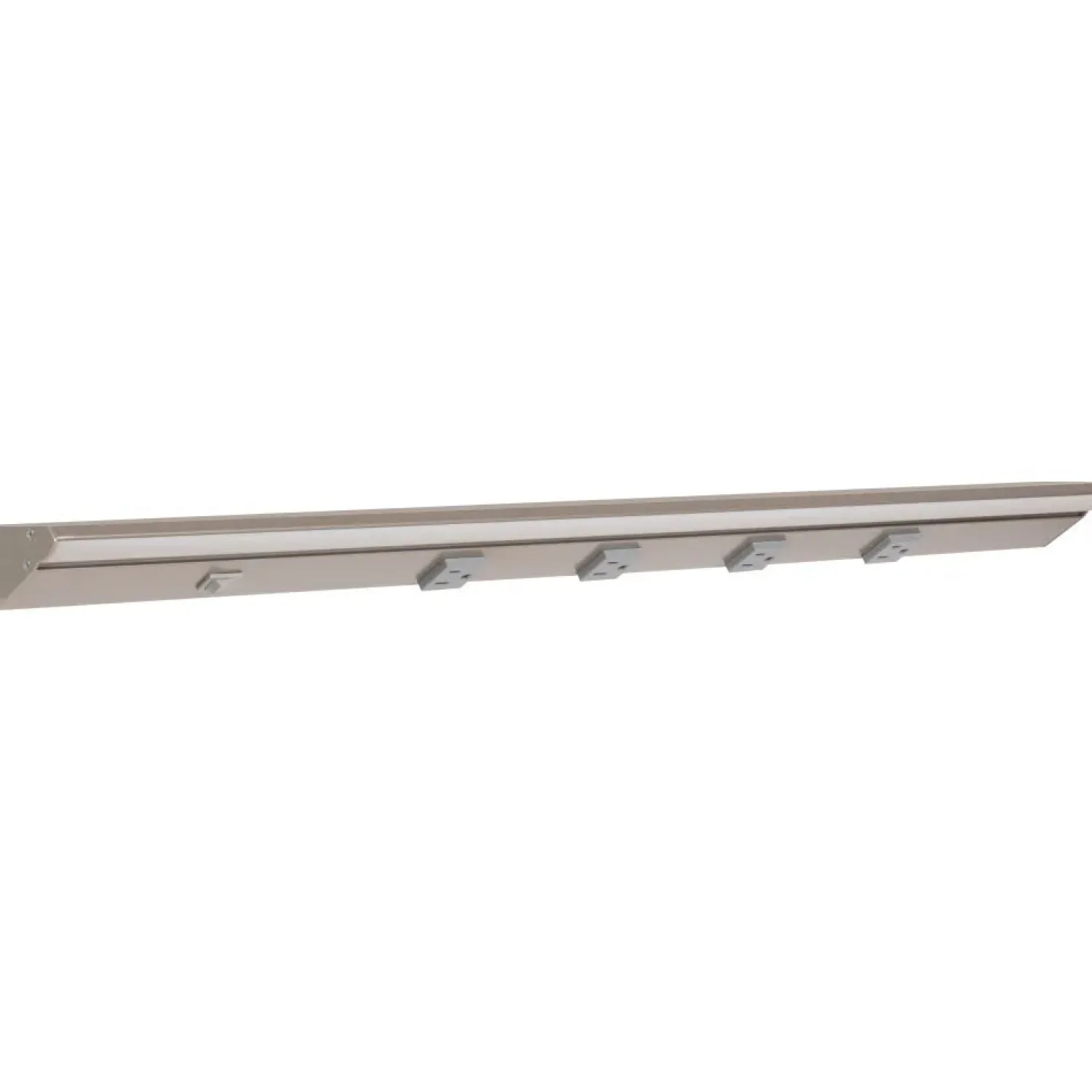 Outlet Under Cabinet Power Strip with High-Output LED Light in Satin Nickel Power Strips|Cabinet Lighting