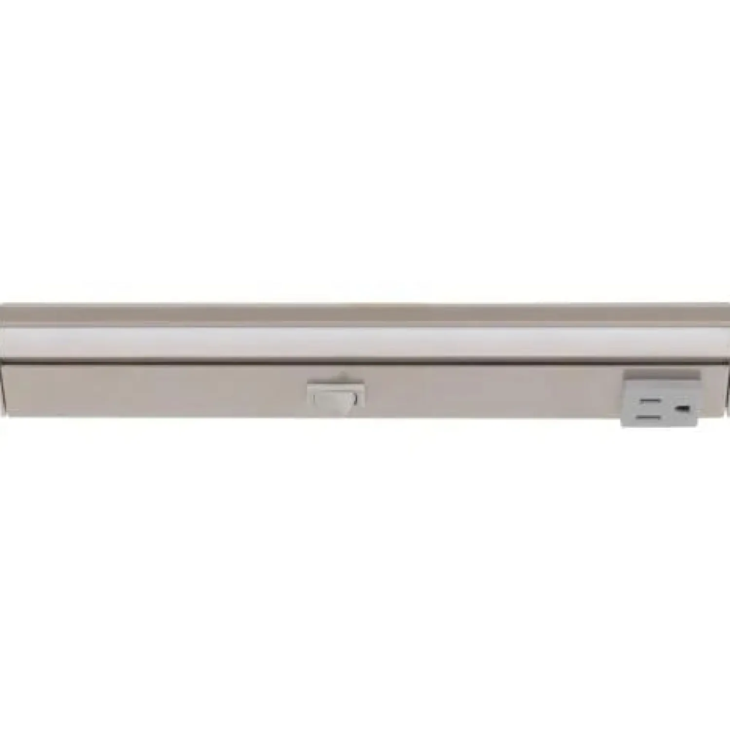 Outlet Under Cabinet Power Strip with High-Output LED Light in Satin Nickel Power Strips|Cabinet Lighting