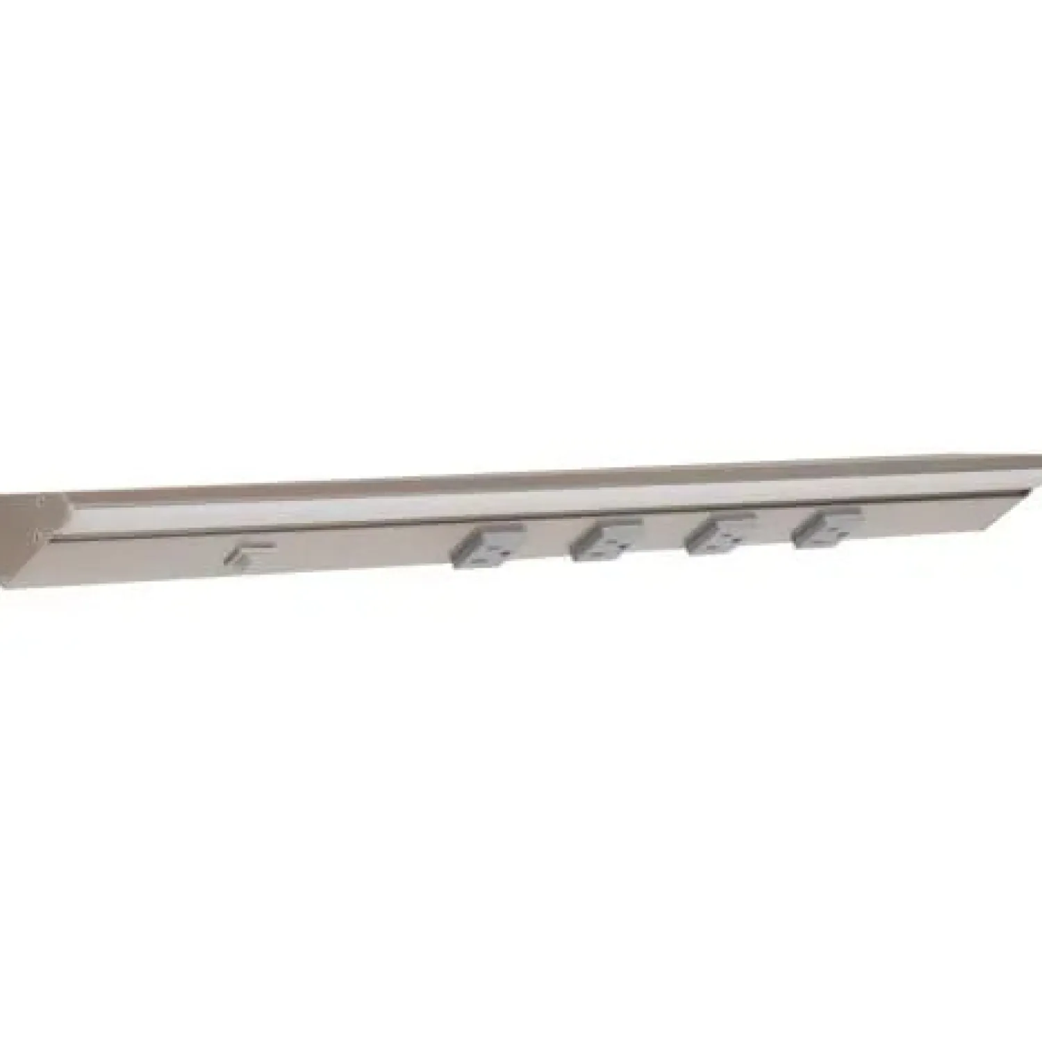 Outlet Under Cabinet Power Strip with High-Output LED Light in Satin Nickel Power Strips|Cabinet Lighting