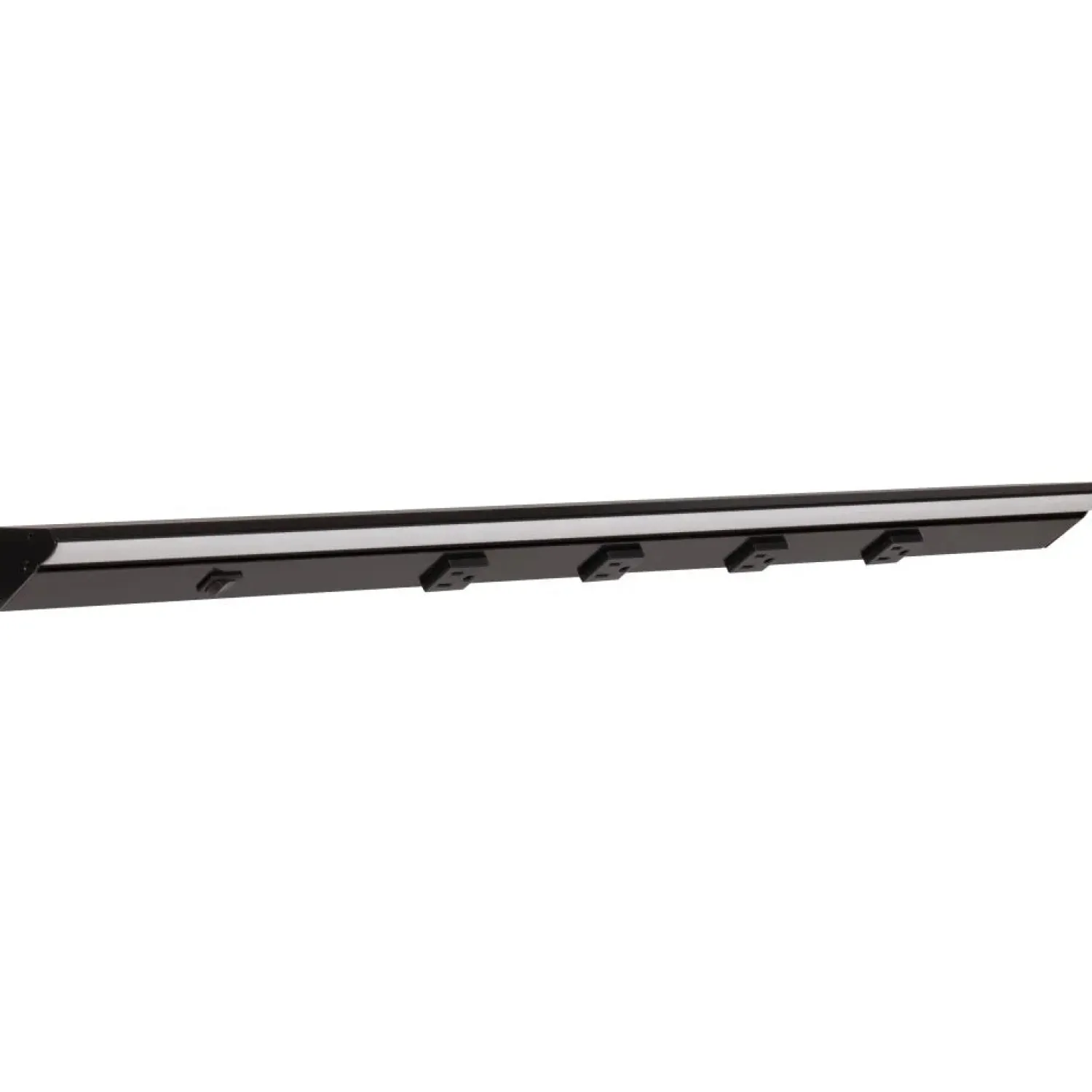 Under Cabinet Power Strip with High-Output LED Light in Black Power Strips|Cabinet Lighting