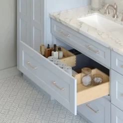 New U-Shape Drawer Box for 36" Drawer Front Vanities Cabinet Construction + Upgrades