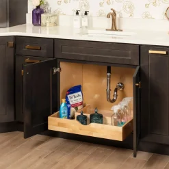 New U-Shape Roll-Out Drawer for 36" x 21" Vanities Cabinet Construction + Upgrades