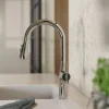 Outlet Arched Pull-Down Kitchen Faucet in Chrome Single Hole