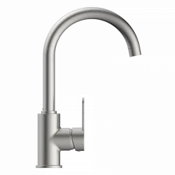 Outlet Curved Bar Faucet in Brushed Nickel Single Hole
