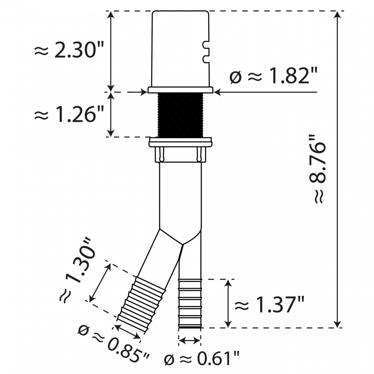Best Dishwasher Air Gap in Matte Black Sink Drains, Disposer Flanges & Air Gaps
