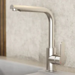 New Felis Single Hole Straight Kitchen Faucet in Brushed Nickel Single Hole