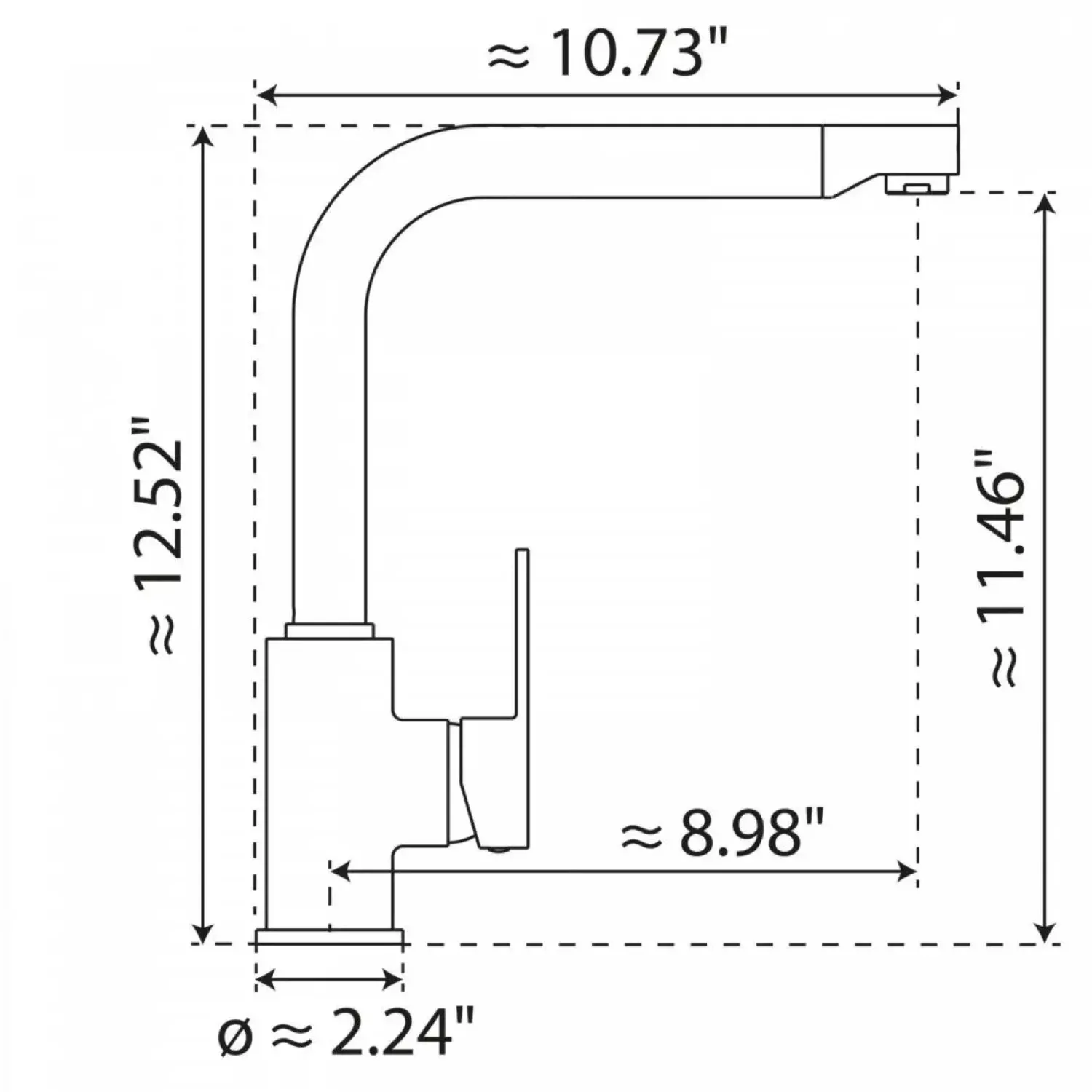 New Felis Single Hole Straight Kitchen Faucet in Brushed Nickel Single Hole