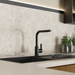 Hot Felis Single Hole Straight Kitchen Faucet in Matte Black Single Hole