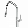 Outlet Kitchen Faucet with Angled Spout Pull-Down Sprayer in Chrome Single Hole