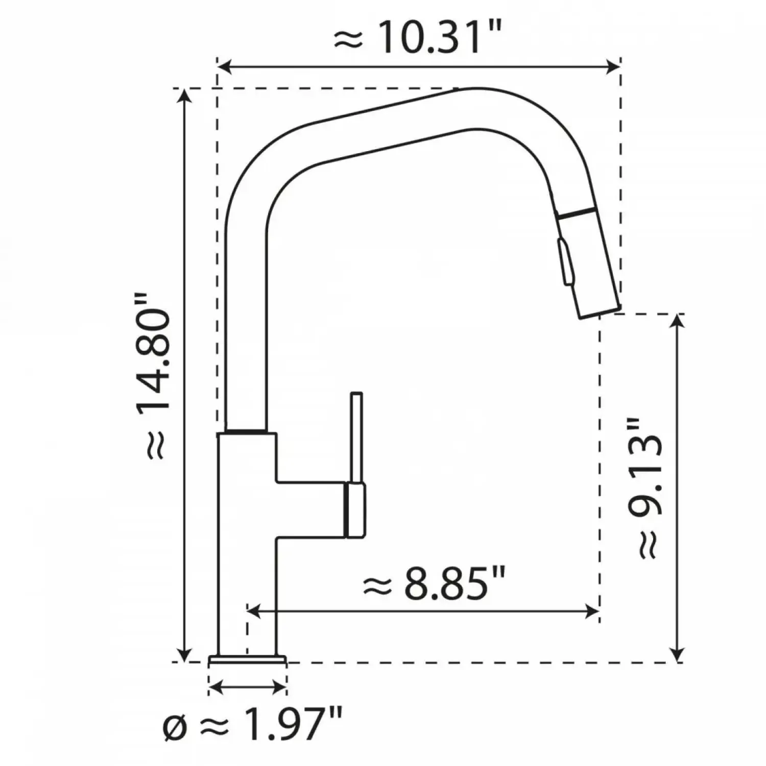 Clearance Kitchen Faucet with Angled Spout Pull-Down Sprayer in Matte Graphite Single Hole