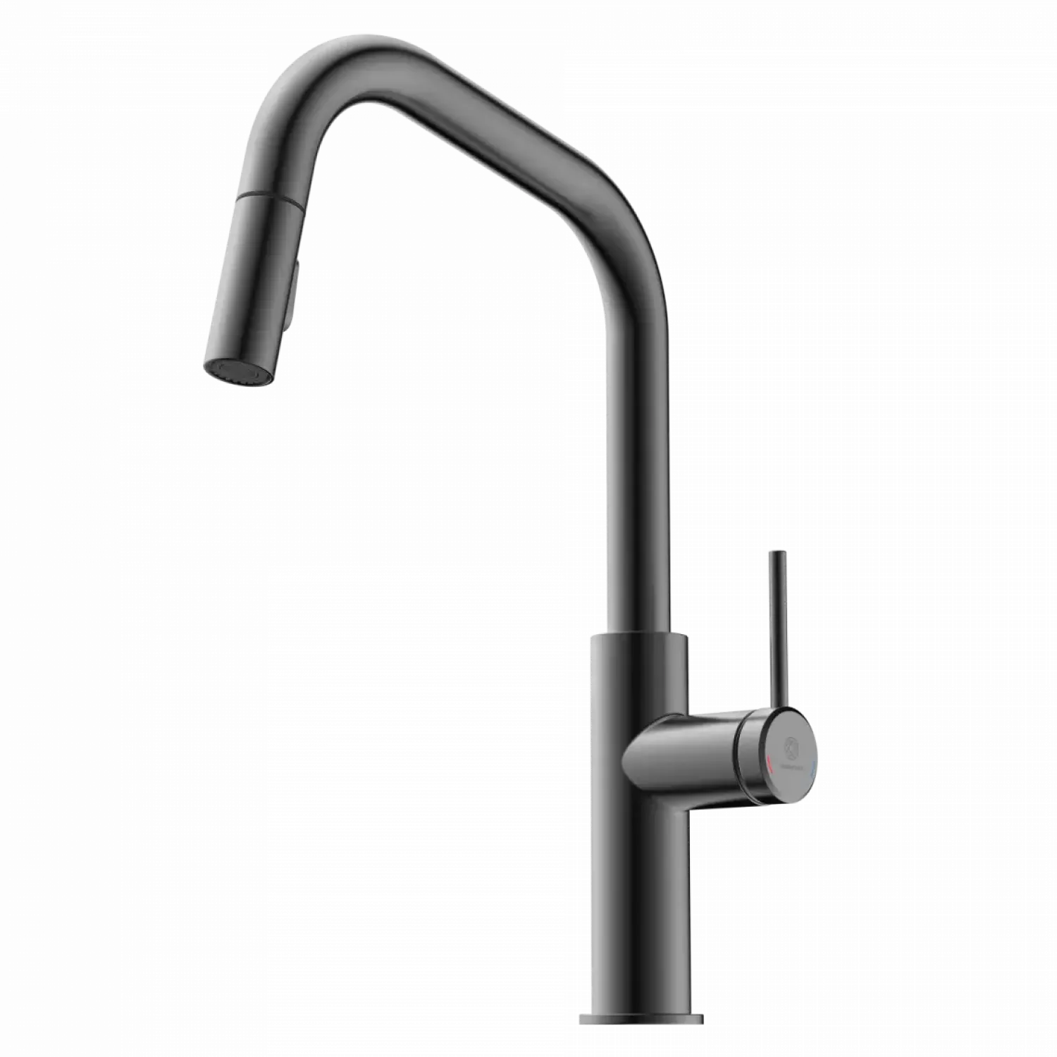 Clearance Kitchen Faucet with Angled Spout Pull-Down Sprayer in Matte Graphite Single Hole