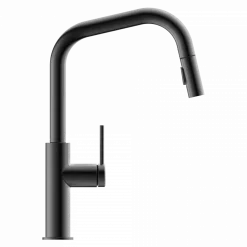 Clearance Kitchen Faucet with Angled Spout Pull-Down Sprayer in Matte Graphite Single Hole