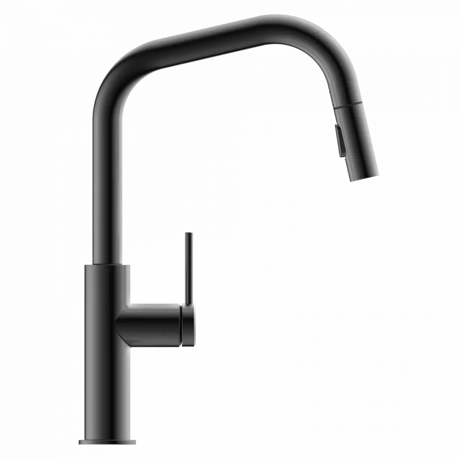 Clearance Kitchen Faucet with Angled Spout Pull-Down Sprayer in Matte Graphite Single Hole