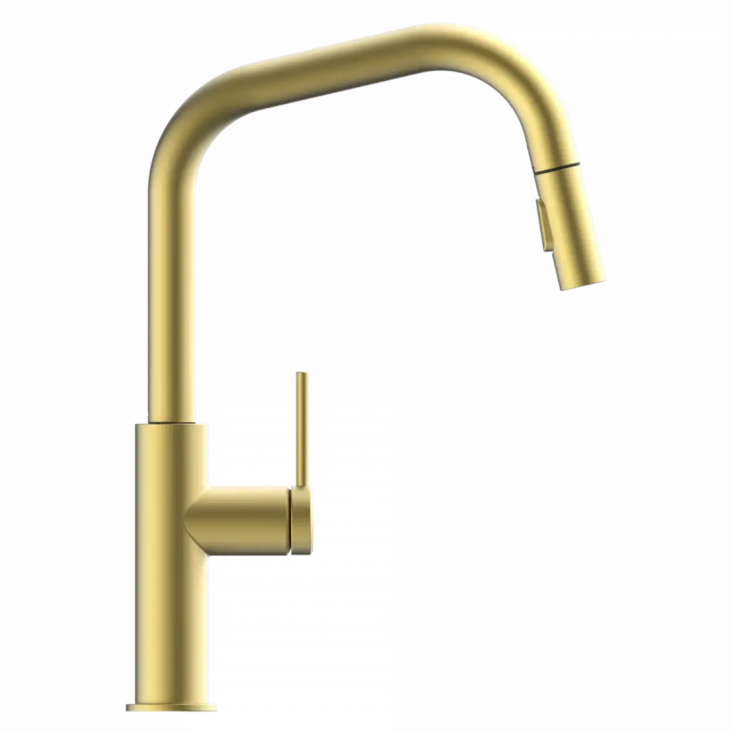 New Kitchen Faucet with Angled Spout Pull-Down Sprayer in Brushed Gold Single Hole